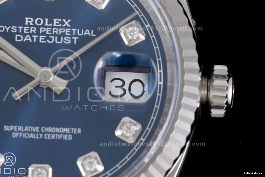 555 Jubilee SH Cozy Diamonds Blue Dial DateJust Clean Steel 126234 Best Edition 904L 1:1 on 36 Bracelet 0712